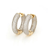 Golden Copper Pins Multicolor CZ Big Circle Hoop Earrings