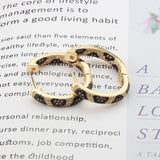 Golden Copper Earrings Leopard CZ Hoop Women Jewelry