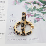 Golden Copper Earrings Leopard CZ Hoop Women Jewelry