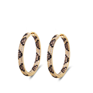 Leopard Hoop Earrings CZ Bridal Wedding Party Jewelry