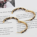 Leopard Hoop Earrings CZ Bridal Wedding Party Jewelry