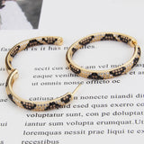 Leopard Hoop Earrings CZ Bridal Wedding Party Jewelry