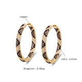 Leopard Hoop Earrings CZ Bridal Wedding Party Jewelry