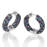 Copper CZ Round Hoop Earrings Women Jewelry Brincos