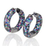Copper CZ Round Hoop Earrings Women Jewelry Brincos