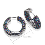 Copper CZ Round Hoop Earrings Women Jewelry Brincos