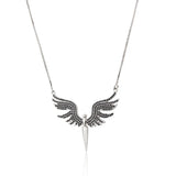 Gold/Silver Copper Necklace Black/White CZ Pendant Jewelry