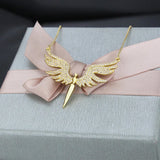 Gold/Silver Copper Necklace Black/White CZ Pendant Jewelry