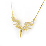 Gold/Silver Copper Necklace Black/White CZ Pendant Jewelry
