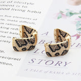 Leopard Zircon Square Earrings Wedding Party Jewelry