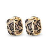 Leopard Zircon Square Earrings Wedding Party Jewelry