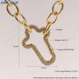 Copper Chain Bracelet with Zircon Geometric Cross/Round/Heart Design