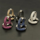 Multicolor CZ Big Round Hoop Earrings Party Jewelry