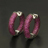 Multicolor CZ Big Round Hoop Earrings Party Jewelry