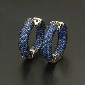 Multicolor CZ Big Round Hoop Earrings Party Jewelry