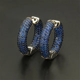 Multicolor CZ Big Round Hoop Earrings Party Jewelry