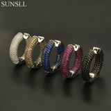 Multicolor CZ Big Round Hoop Earrings Party Jewelry