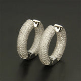 Multicolor CZ Big Round Hoop Earrings Party Jewelry