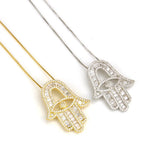 2 Copper CZ Palm Pendant Necklaces Women's Jewelry