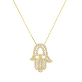 2 Copper CZ Palm Pendant Necklaces Women's Jewelry