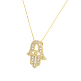 2 Copper CZ Palm Pendant Necklaces Women's Jewelry