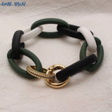 Vintage Resin Buckle Chain Bracelet for Women