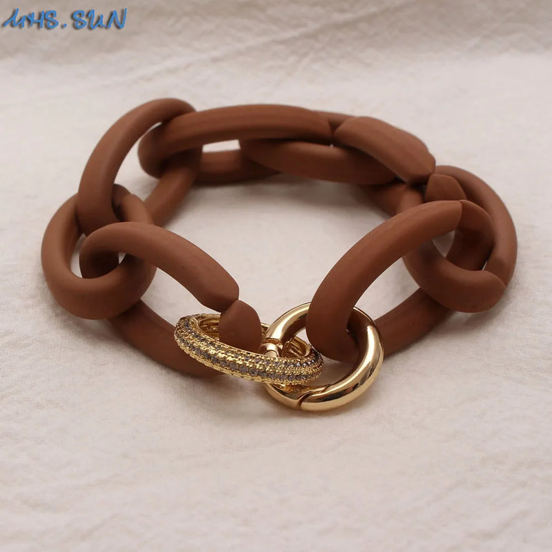Vintage Resin Buckle Chain Bracelet for Women