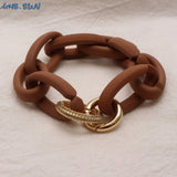 Vintage Resin Buckle Chain Bracelet for Women
