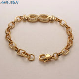 Women Zircon Heart Lips Bracelet Chain Bangle Plated Jewelry