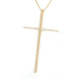 Silver CZ Cross Necklace Men Women Religious Pendant