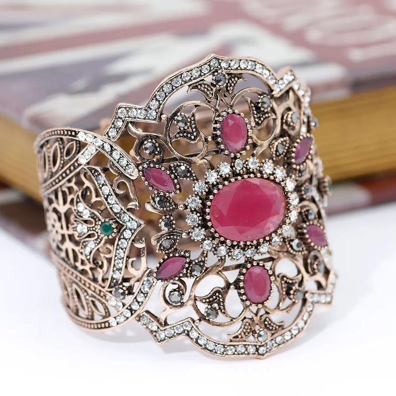SUNSPICE-MS Big Bangle for Women Antique Vintage Cuff Bracelet Morocco Ethnic