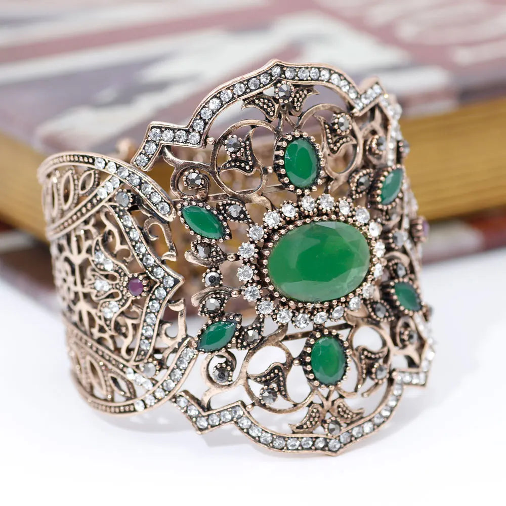 SUNSPICE-MS Big Bangle for Women Antique Vintage Cuff Bracelet Morocco Ethnic