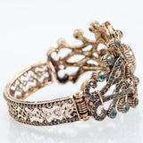 Vintage Bohemia Ethnic Bangle Cuff Gray Stone Bracelet