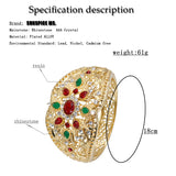 Colorful Crystal Female Cuff Bracelet Bangle Arabic Ethnic Wedding Jewelry