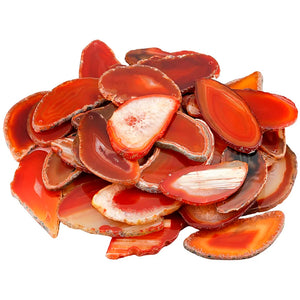 5pcs Red Orange Agate Stone Slice Pendant Drilled Holes DIY Decoration