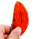 5pcs Red Orange Agate Stone Slice Pendant Drilled Holes DIY Decoration