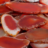 5pcs Red Orange Agate Stone Slice Pendant Drilled Holes DIY Decoration