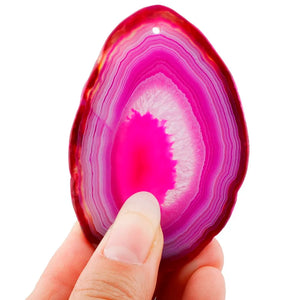 5pcs Fuchsia Agate Stone Slice Pendant Irregular Shape DIY Jewelry