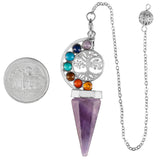 Chakra Stones Healing Crystal Point Pendulum Tree of Life Wicca Balancing