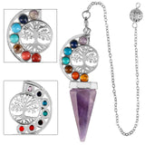 Chakra Stones Healing Crystal Point Pendulum Tree of Life Wicca Balancing