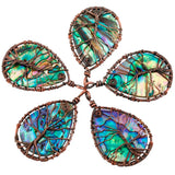 Abalone Shell Tree of Life Pendant Necklace