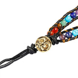 Boho Leather Crystal Wrap Bracelet 5 Multilayer 4mm Beads Bangle
