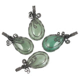 Teardrop Crystal Pendant Necklace - Copper Wire Wrapped