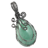 Teardrop Crystal Pendant Necklace - Copper Wire Wrapped