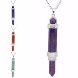 Hexagonal Prism Pendant Healing Crystal Dowsing Point Reiki Balancing Pendulum