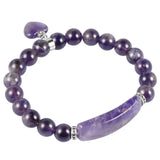Crystal Quartz Love Heart Beads Bracelet for Women Girls