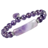 Crystal Quartz Love Heart Beads Bracelet for Women Girls