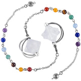 Crystal Merkaba Star 7 Chakra Stone Pendant