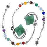 Crystal Merkaba Star 7 Chakra Stone Pendant