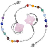 Crystal Merkaba Star 7 Chakra Stone Pendant